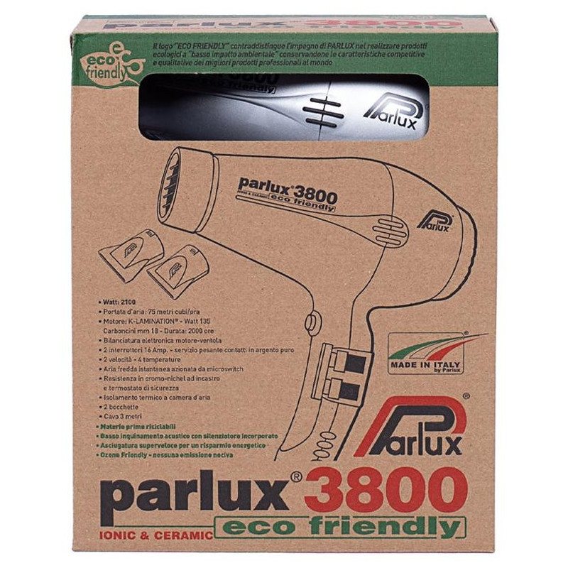 Parlux 3800 Ecofriendly Secador Plata 1 U