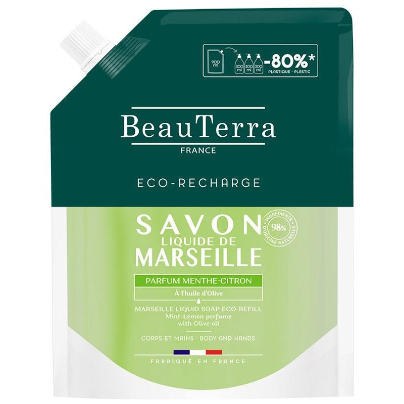 Marseille Jabón Menta-Limón Recarga 900 Ml