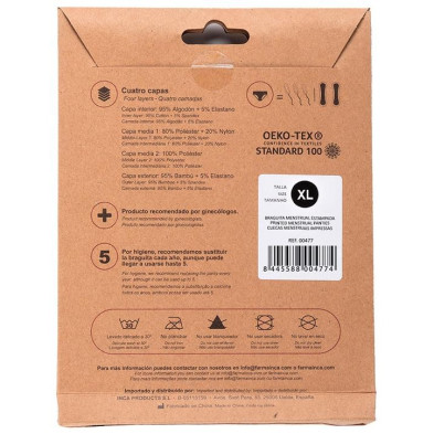 Braguita Menstrual Absorción Super Flores Amarillas Talla Xl 1 U