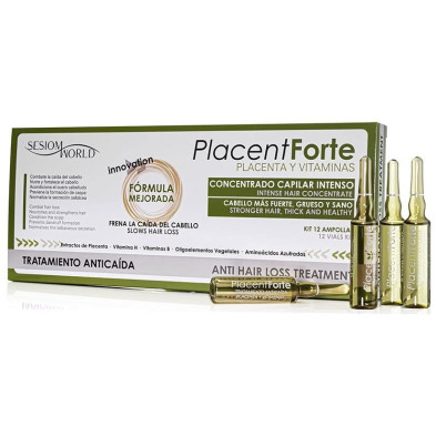 Placent Forte Tratamiento Anticaída Ampollas 12 U