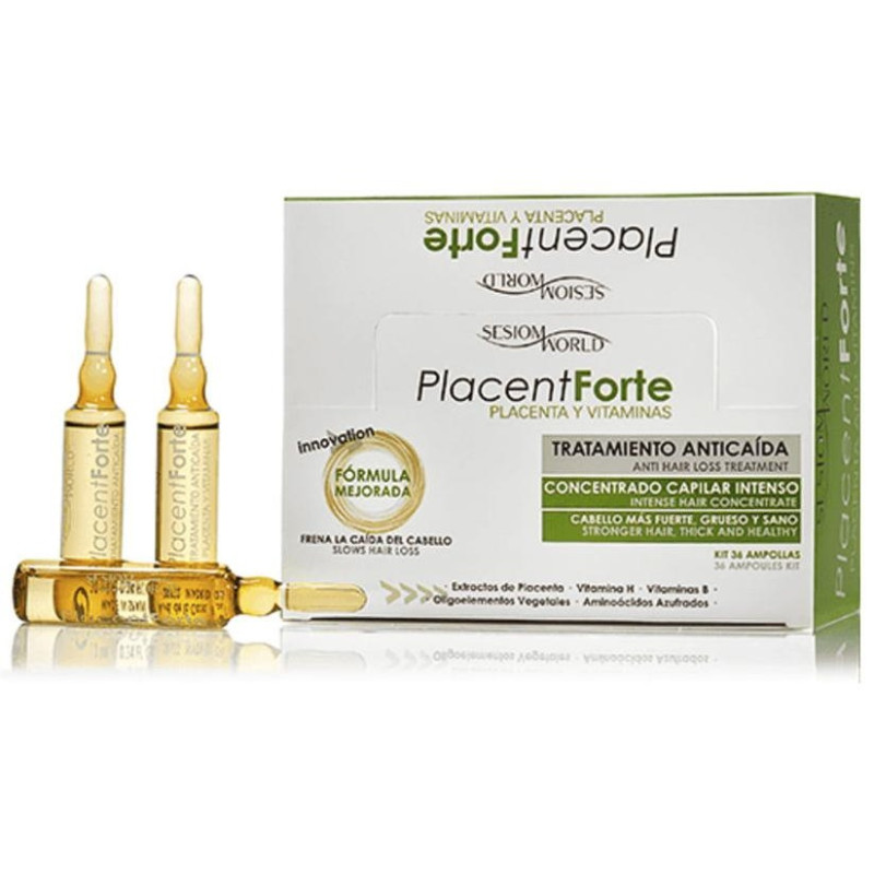 Placent Forte Tratamiento Anticaída Ampollas 36 U