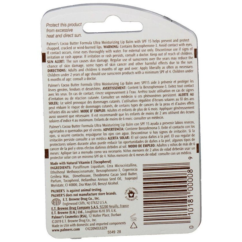 Palmer'S Original Bálsamo Labial Manteca De Cacao Spf15 4G