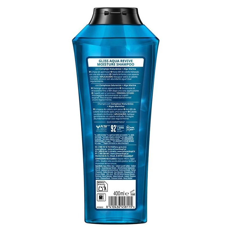 Gliss Aqua Revive Champú Hidratante 400 Ml
