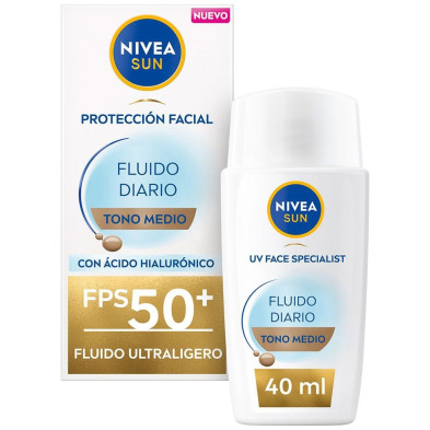 Sun Fluido Diario Protección Facial Spf50+ Tono Medio 40 Ml