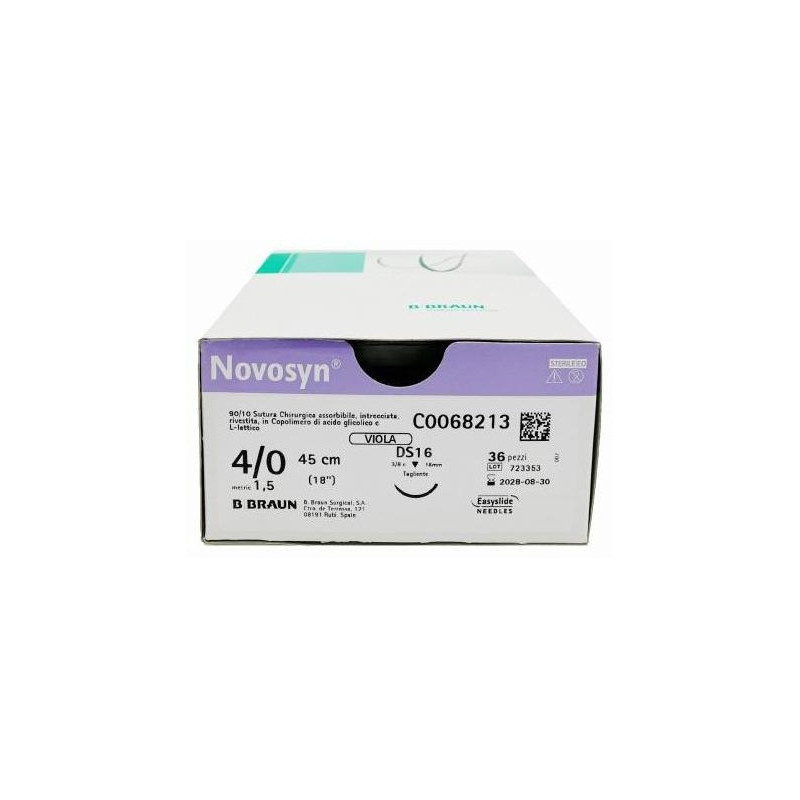 Novosyn Violet 4/0 Ds19-45 Cm Caja 12 Uds Novosyn Violet 4/0 Ds19-45 Cm Caja 12 Uds