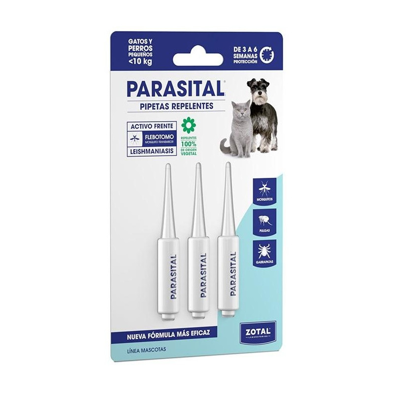 Parasital Pipetas Perro Pequeño Y Gatos (-10 Kg) 3 X 1.25 Ml Parasital Pipetas Perro Pequeño Y Gatos (-10 Kg) 3 X 1.25 Ml