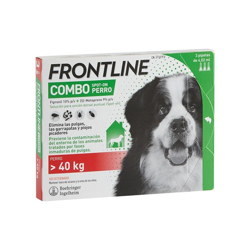 Frontline Combo Perro + 40 Kg 3 Pipetas