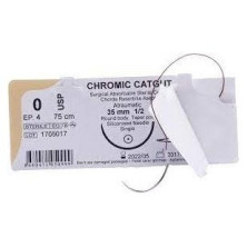 Catgut Chromic Smi Esteril Absorbible 75 Cm Aguja Usp 2 (12 Uds)
