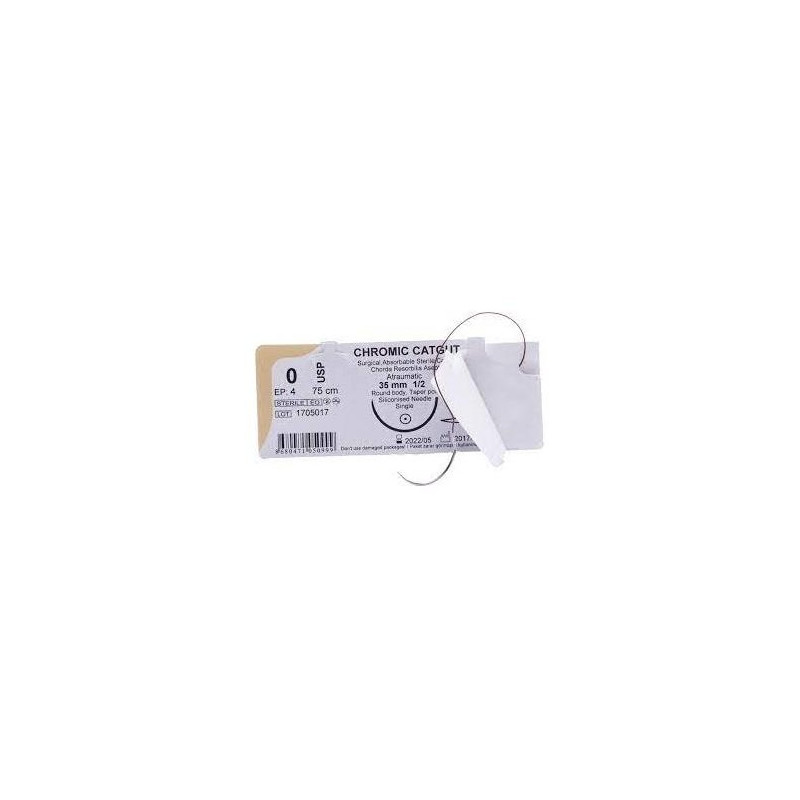 Catgut Chromic Smi Esteril Absorbible 75 Cm Aguja Usp 2 (12 Uds) Catgut Chromic Smi Esteril Absorbible 75 Cm Aguja Usp 2 (12 Uds)