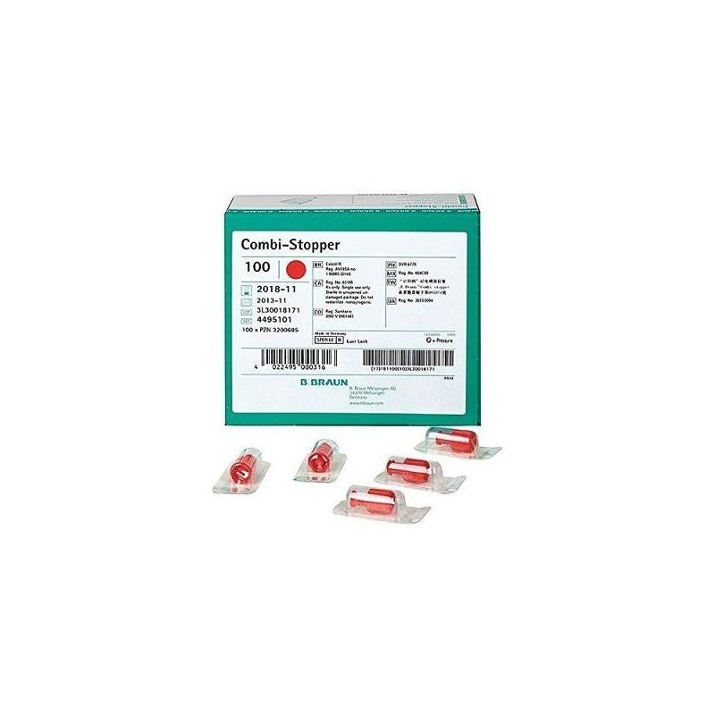 Tapon Cono Combi Luer-Lock Rojo (100 Ud)