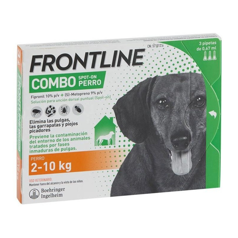 Frontline Combo Perro 2 - 10 Kg 3 Pipetas