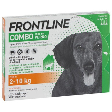 Frontline Combo Perro 2 - 10 Kg 3 Pipetas