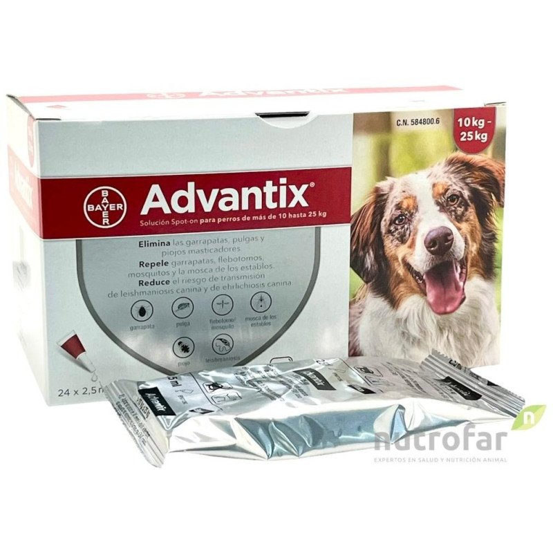 Advantix 10-25 Kg 24 Pipetas Advantix 10-25 Kg 24 Pipetas