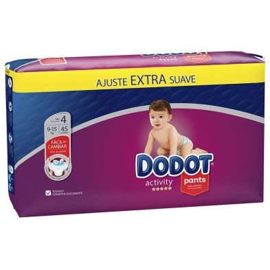 Dodot Pants Activity Talla 4 Pañal-Braguita 9-15 Kg 45 U Dodot Pants Activity Talla 4 Pañal-Braguita 9-15 Kg 45 U