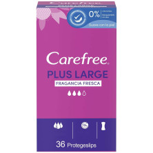 Carefree Plus Large Fragancia Fresca 36Uds