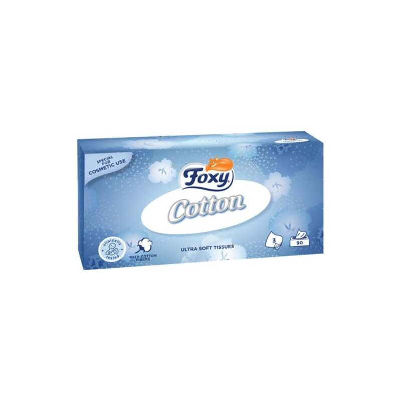 Foxy Pañuelos Faciales Cotton Ultra Suaves 90Uds