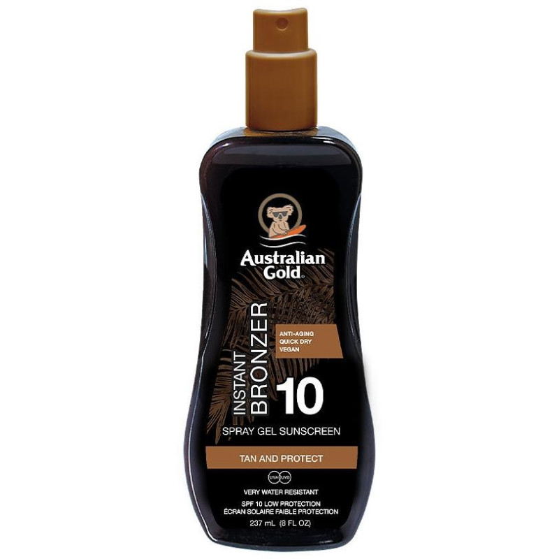 Australian Gold Spf10 With Instant Bronzer Spray Gel 237Ml