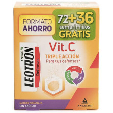 Vitamina C Triple Acción Comprimidos Efervescentes 72 + 36 De Regalo Naranja 54 U