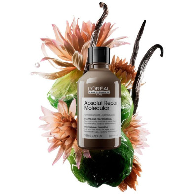 Absolut Repair Molecular Champú Profesional Sin Sulfatos Para Cabello Dañado 300 Ml