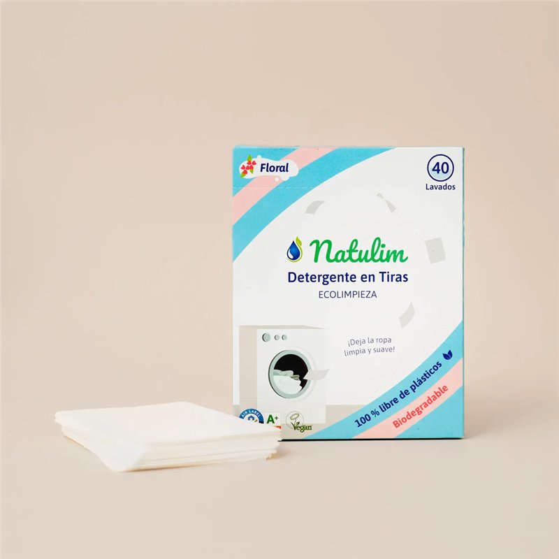 Detergente En Tiras Floral Caja 40 Lavados - Natulim