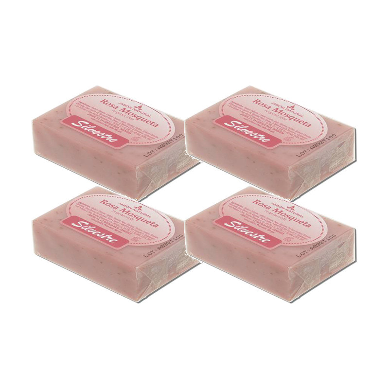Pack 4 x Jabón Natural Rosa Mosqueta 100g - Silvestre
