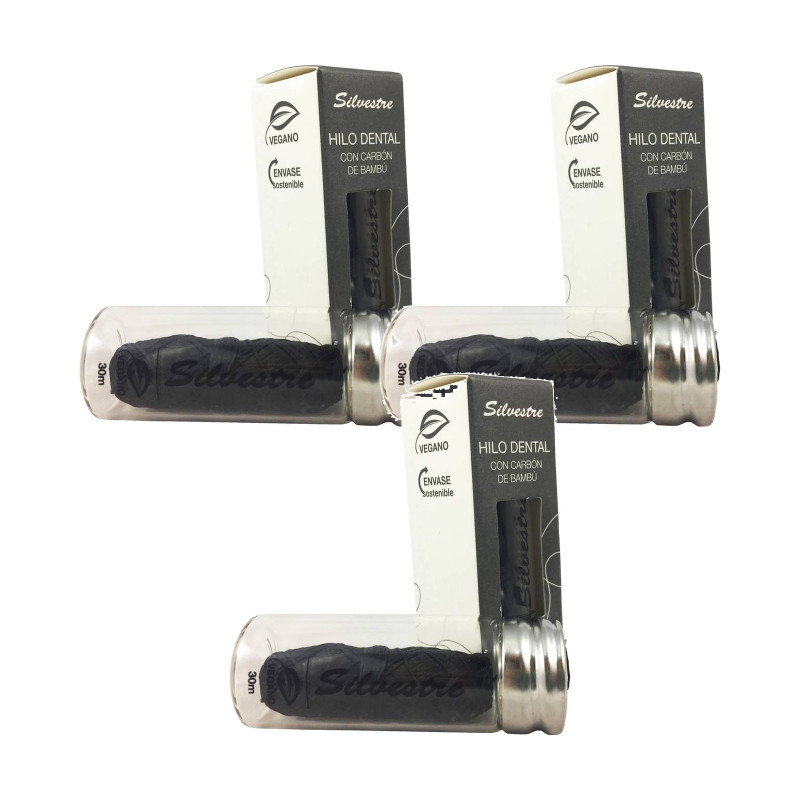 Pack 3 x Hilo Dental Carbón de Bambú - Silvestre