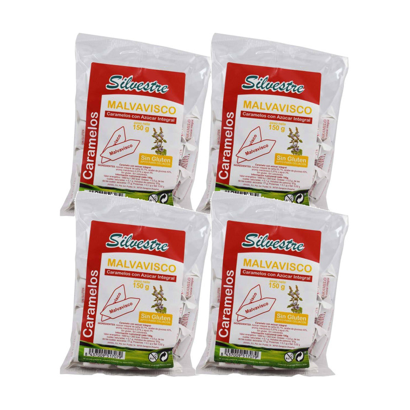 Silvestre Caramelos Integrales de Malvavisco 150 g - Pack de 4 bolsas (600 g)