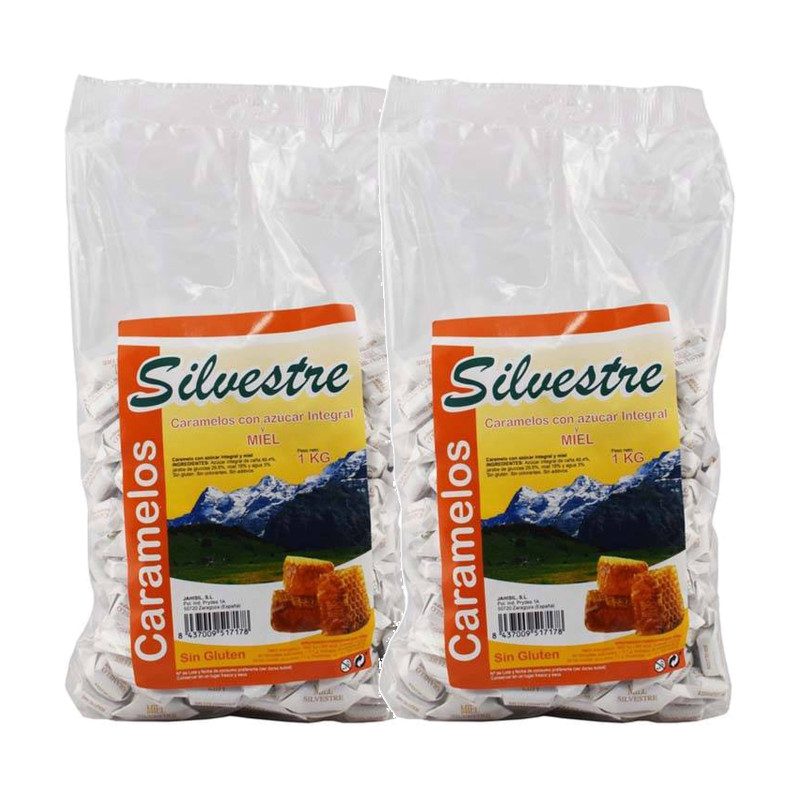 Silvestre Caramelos Integrales de Miel 1 kg - Pack de 2 bolsas (2 kg)