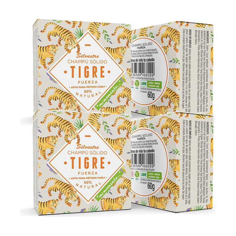 Silvestre Champú Sólido Tigre 60 g - Pack de 2 pastillas (120 g)