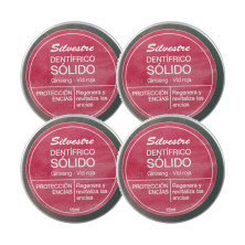 Silvestre Dentífrico Sólido de Vid y Ginseng en lata 15 ml - Pack de 4 latas (60 ml)
