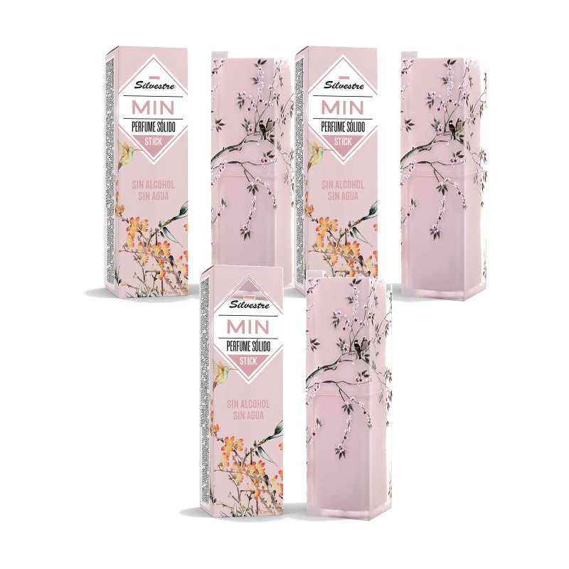 Silvestre Perfume Sólido en Stick Min, fragancia fresca 4 g - Pack de 3 sticks (12 g)