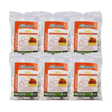 Silvestre Caramelos Integrales de Miel 150 g - Pack de 6 bolsas (900 g)