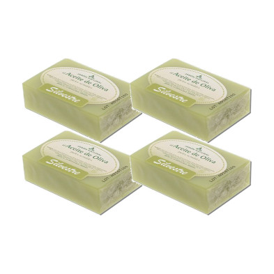 Silvestre Jabón Natural de Aceite de Oliva (tipo Marsella) en pastilla 100 g - Pack de 4 pastillas (400 g)