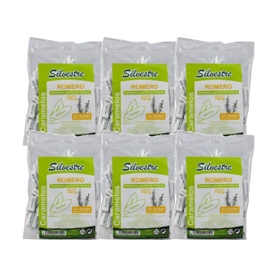 Silvestre Caramelos Integrales de Romero 150 g - Pack de 6 bolsas (900 g)