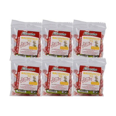 Silvestre Caramelos sin Azúcar de Malvavisco 70 g - Pack de 6 bolsas (420 g)