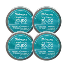 Silvestre Dentífrico Sólido de Salvia y Tomillo en lata 15 ml - Pack de 4 latas (60 ml) - 2