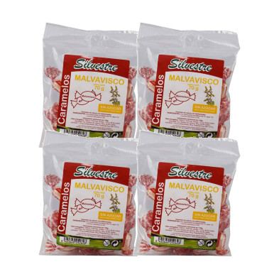 Silvestre Caramelos sin Azúcar de Malvavisco 70 g - Pack de 4 bolsas (280 g)