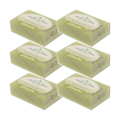 Silvestre Jabón Natural de Aceite de Oliva (tipo Marsella) en pastilla 100 g - Pack de 6 pastillas (600 g)