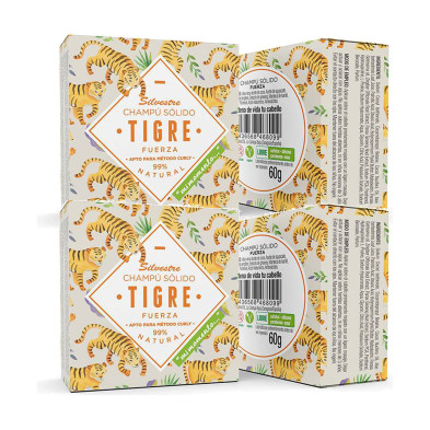 Silvestre Champú Sólido Tigre 60 g - Pack de 2 pastillas (120 g)