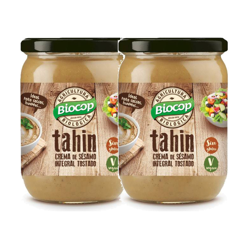 Biocop Tahín Integral Tostado Bio 500 g - Pack de 2 tarros (1 kg en total)