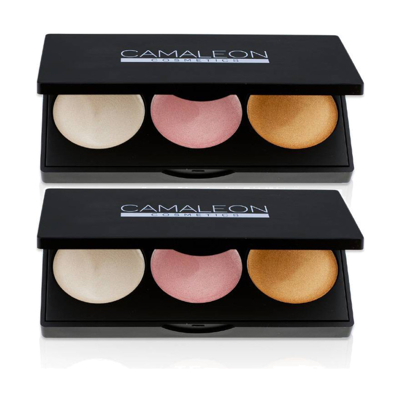 Camaleón Paleta de 3 Iluminadores en crema - Pack de 2 estuches