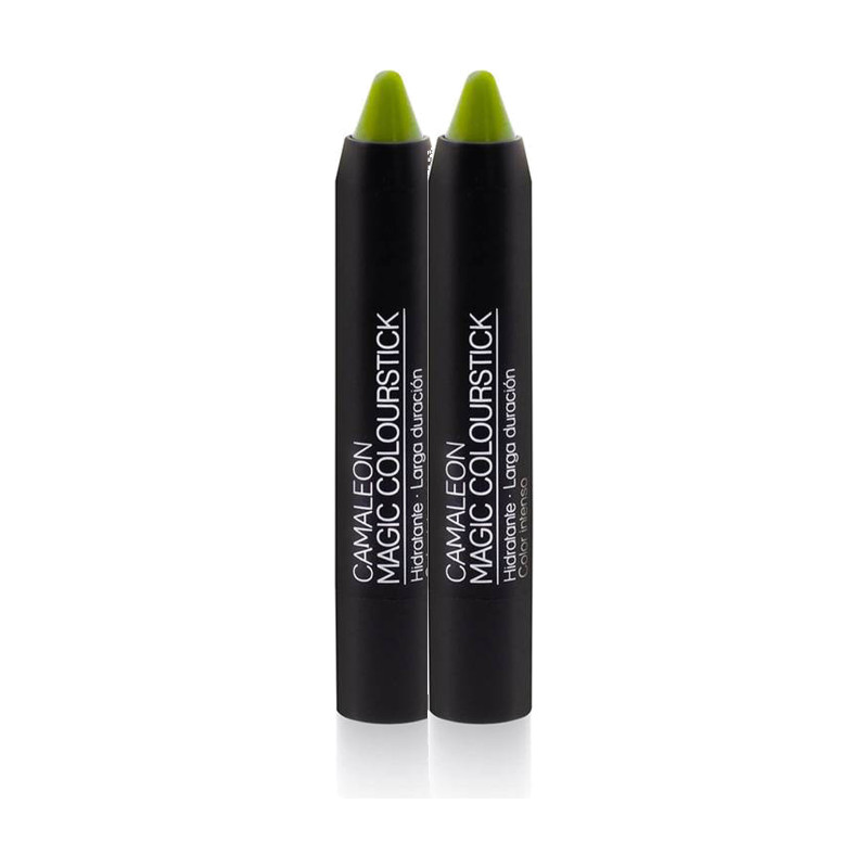 Camaleón Magic Colourstick Nº3, barra de labios verde que vira a fucsia - Pack de 2 barras