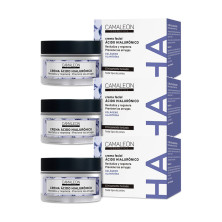 Camaleón Crema Facial con Ácido Hialurónico, Colágeno y Granada - Pack de 3 tarros