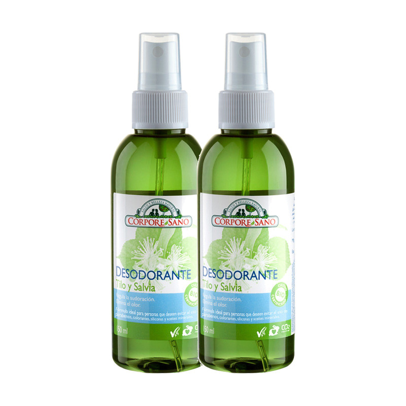 Corpore Sano Desodorante de Tilo y Salvia 150 ml - Pack de 2 botes (300 ml en total)