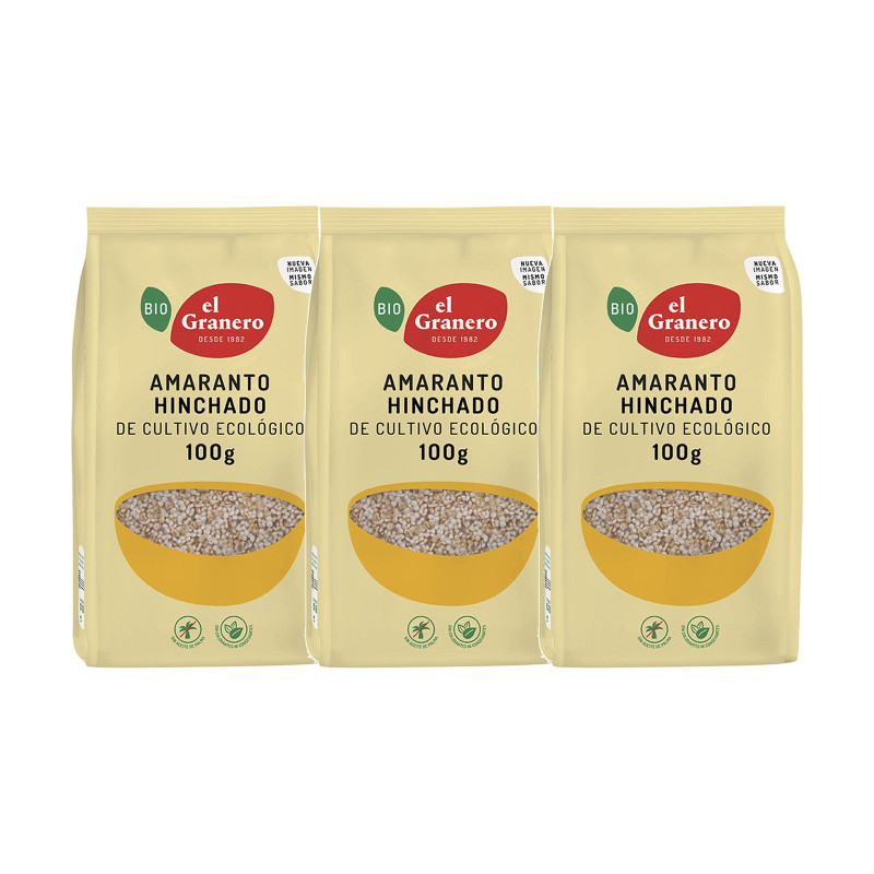 El Granero Integral Amaranto Hinchado Bio 100 g - Pack de 3 bolsas (300 g en total)