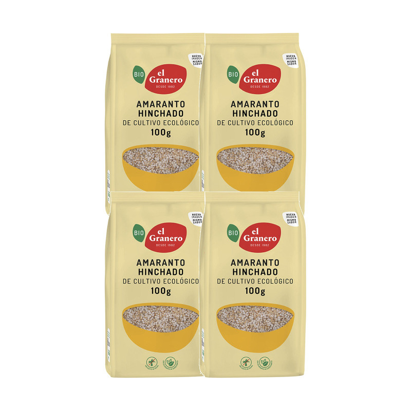 El Granero Integral Amaranto Hinchado Bio 100 g - Pack de 4 bolsas (400 g en total)