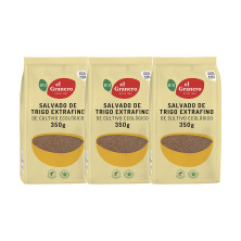 El Granero Integral Salvado de Trigo Extrafino Bio 350 g - Pack de 3 bolsas (1,05 kg en total)
