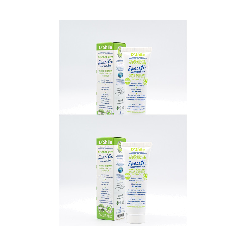 D'Shila Crema Desodorante Verde, tubo 40 ml - Pack de 2 tubos (80 ml en total)