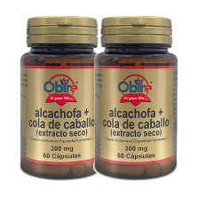 Obire Alcachofa + Cola, extracto seco 300 mg 60 cápsulas - Pack de 2 botes