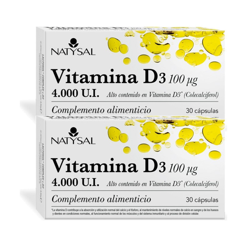 Natysal Vitamina D3 4000 UI 30 cápsulas - Pack de 2 botes